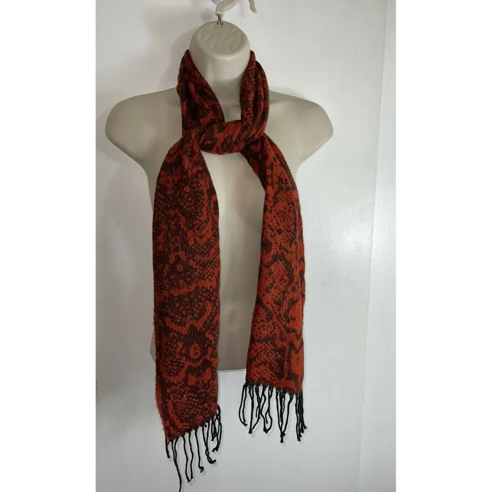 Cejon Italian Acrylic Red Python Print Scarf